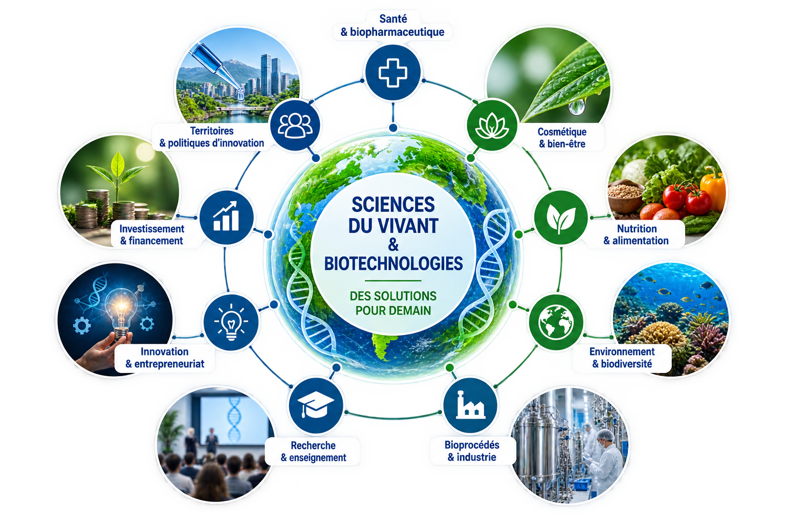 Sciences du vivant et biotechnologies : principaux domaines d'application et enjeux pour la société
